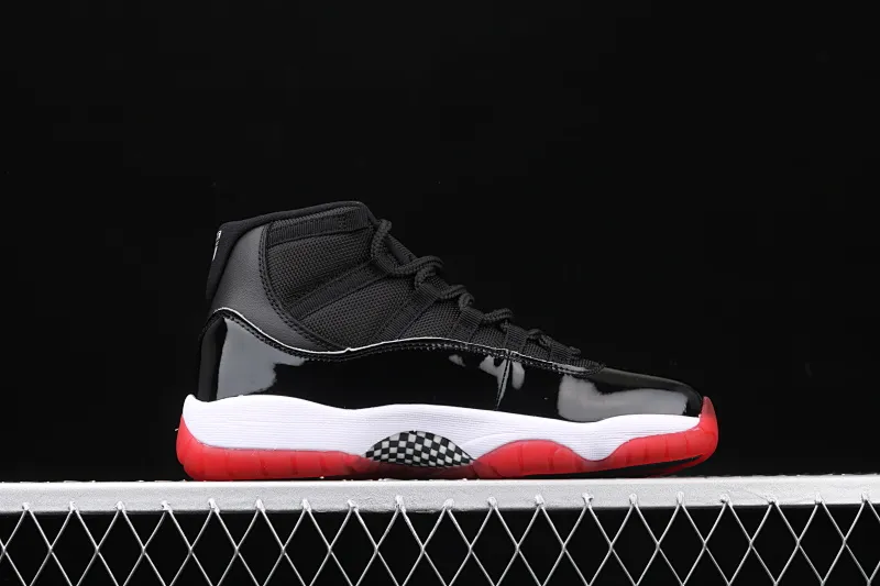 All categories Air Jordan Jordan series basketball shoes Air Jordan 11 Air Jordan 11 "Bred" AJ11 Joe 11 patent leather black and red first year 2019 classic replica high-top women's basketball shoes 378038-061